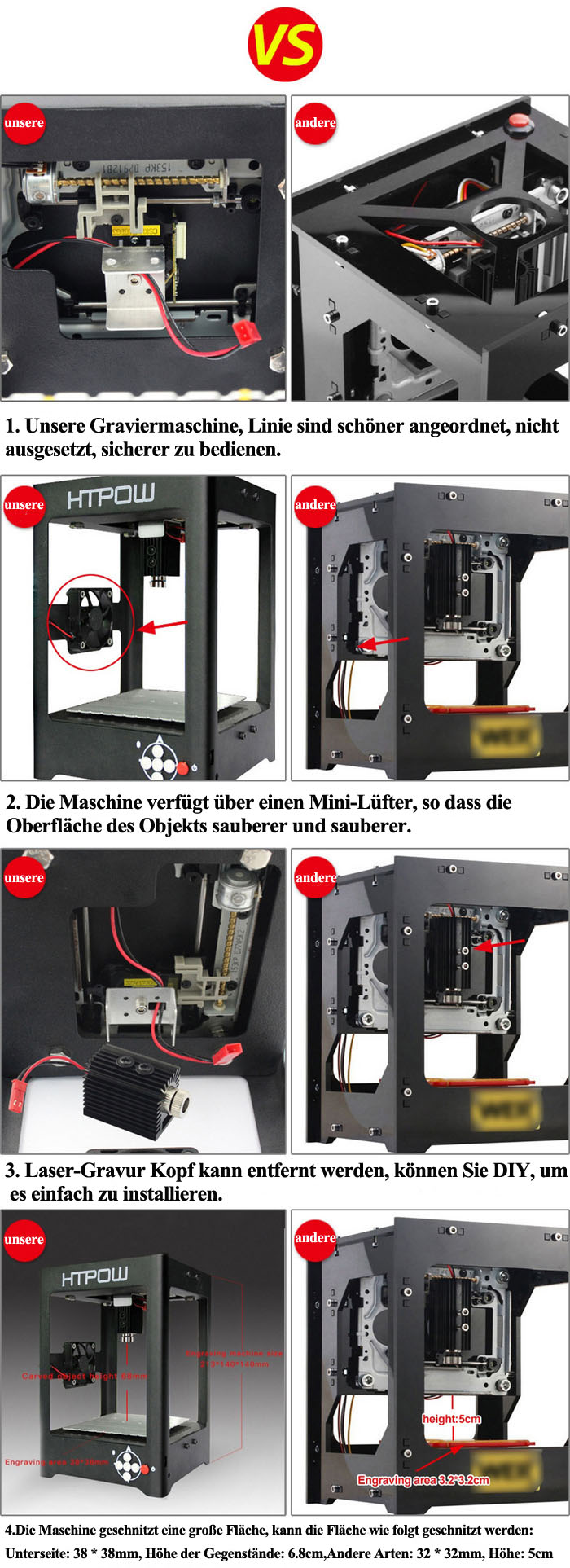 Miniatur Laser Graviermaschine