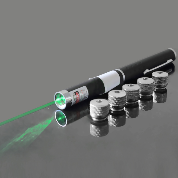 laserpointer stift GrÃ¼n 100mW mit Aufsatz sterne