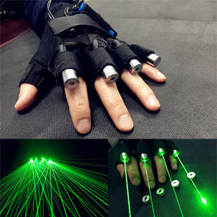Grüne laser handschuhe